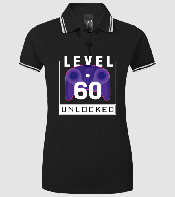 Level 60 Unlocked Gamer Birthday model negru pe tricou