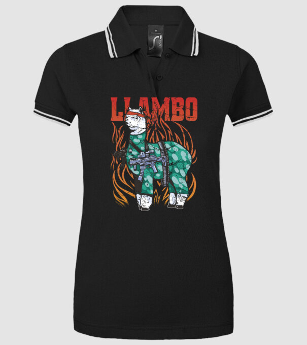 Llambo Lama model negru pe tricou