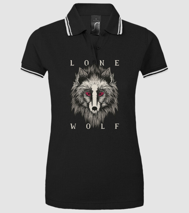 Lup Singuratic model negru pe tricou