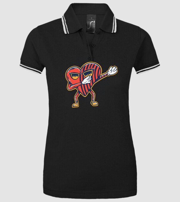 Inimă DAB cărți de joc maghiare model negru pe tricou