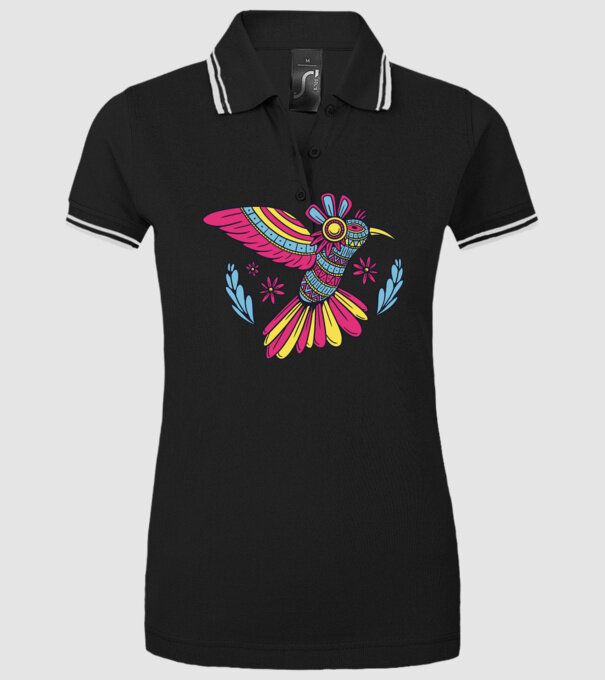 Mandala Colibri model negru pe tricou