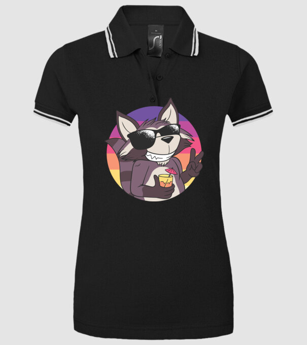 Raton cool model negru pe tricou
