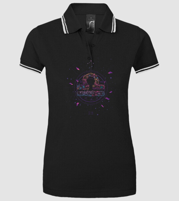 Libra Zodiac model negru pe tricou