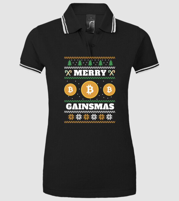 Merry Gainmas Bitcoin tricou cu pulovăr urât model negru pe tricou