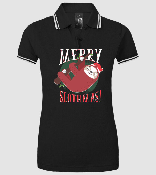Merry Slothmas Crăciun cu Leneș model negru pe tricou