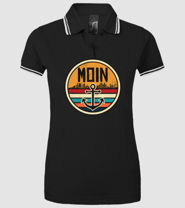 Ancoră Moin model negru pe tricou