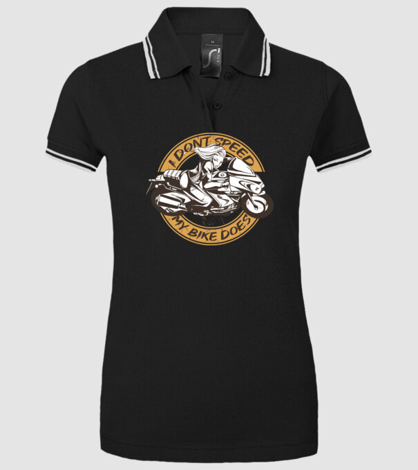 Fată Motociclist model negru pe tricou