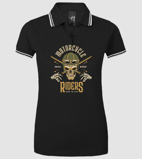 Craniu Motociclist model negru pe tricou