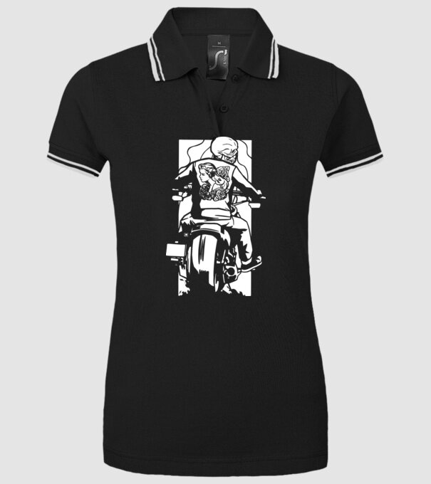 Craniu Motociclist model negru pe tricou