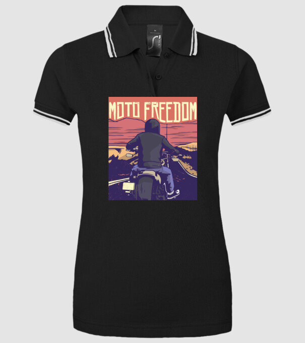 Libertate Motociclist model negru pe tricou