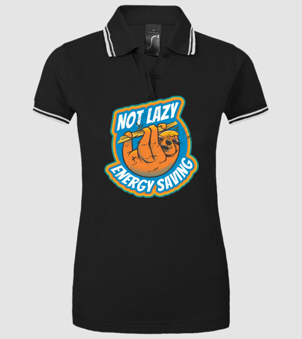 Not Lazy, Energy Saving - Leneș model negru pe tricou