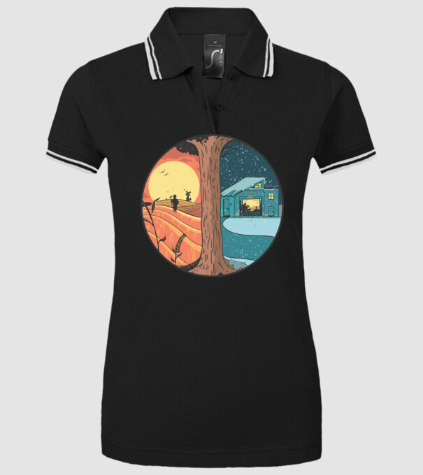 Vară vs iarnă model negru pe tricou