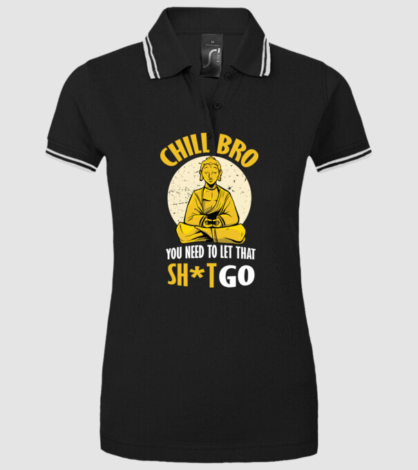 Calmează-te, lasă acel rahat Buddha model negru pe tricou