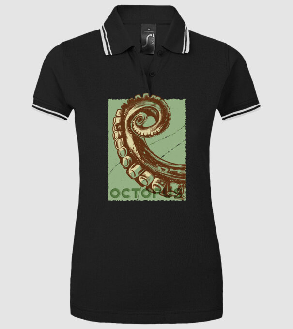 Caracatiță Octopus model negru pe tricou