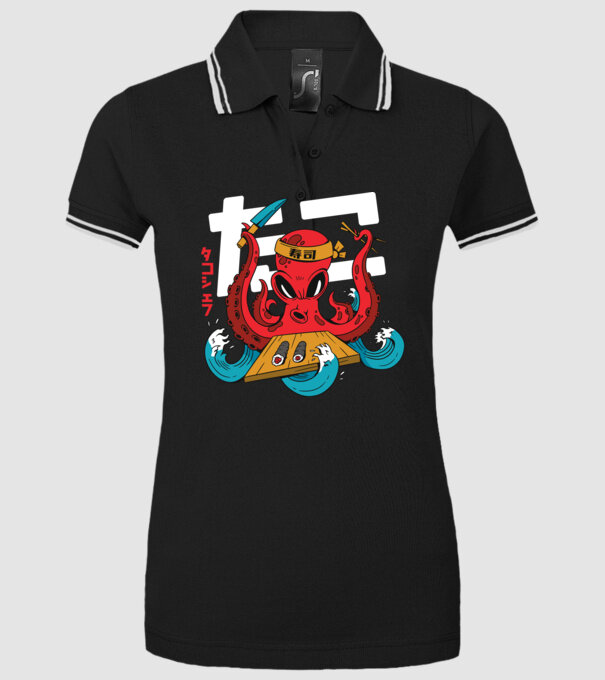 Octopus Sushi model negru pe tricou