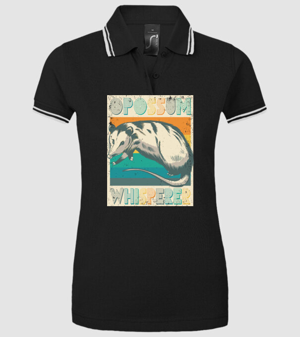 Opossum Whisperer model negru pe tricou