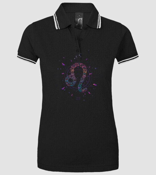 Leo Zodiac model negru pe tricou