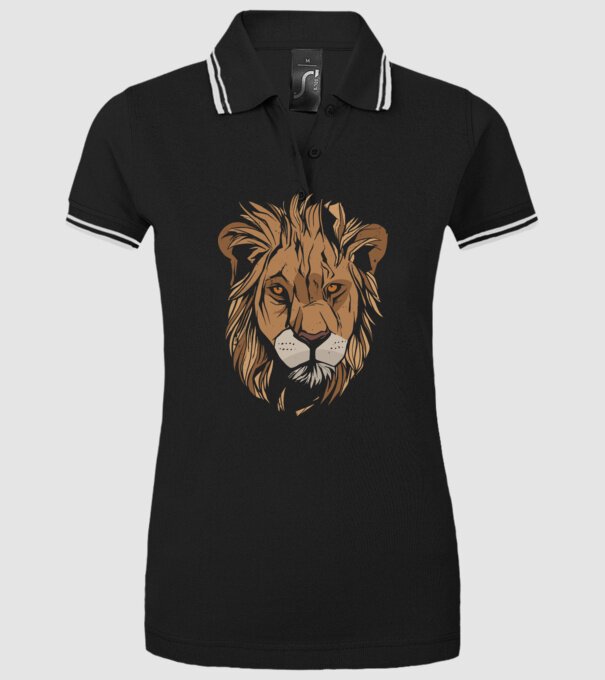 Cap de leu model negru pe tricou