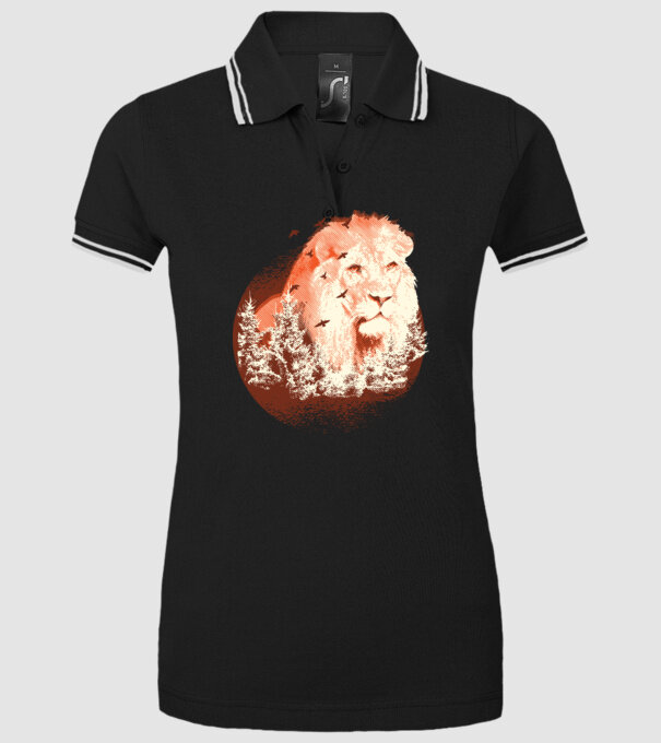 Tricou Leu Natură model negru pe tricou