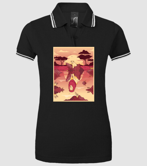 Reflecție leu model negru pe tricou