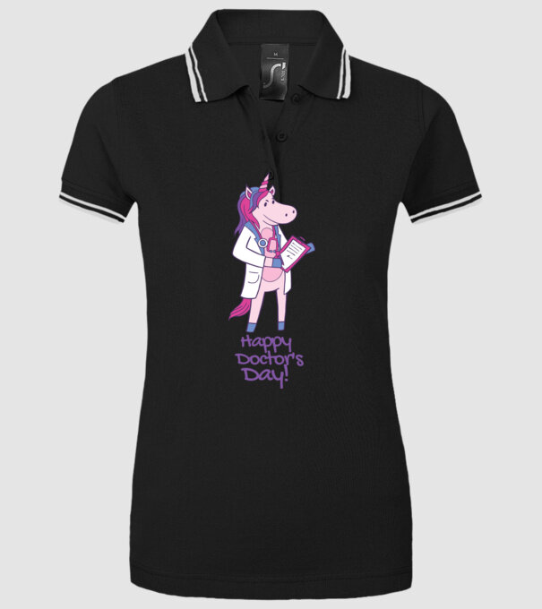 Medic Unicorn model negru pe tricou