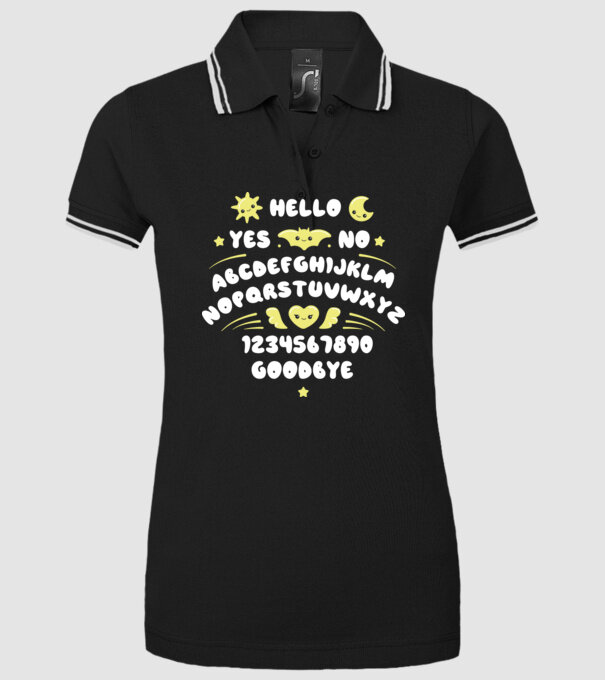 Motiv Ouija model negru pe tricou