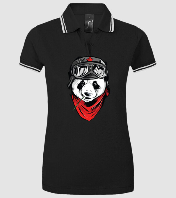 Panda Gerilla model negru pe tricou