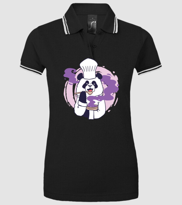 Panda Chef model negru pe tricou