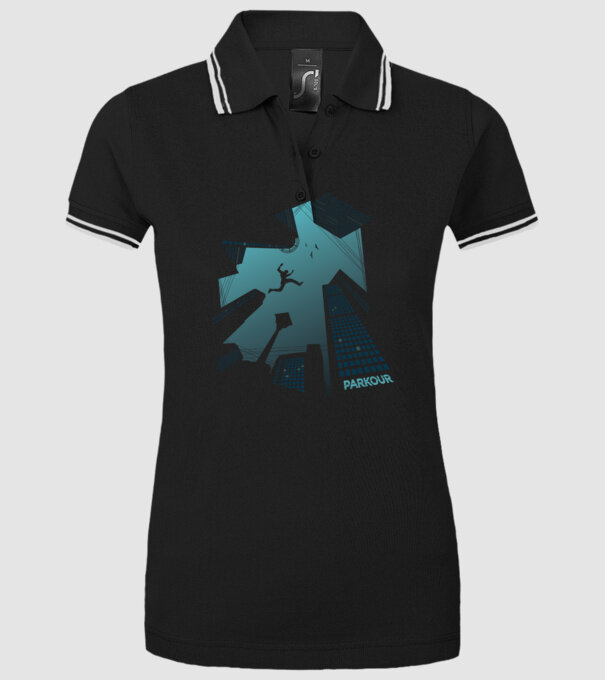 Tricou design Parkour model negru pe tricou
