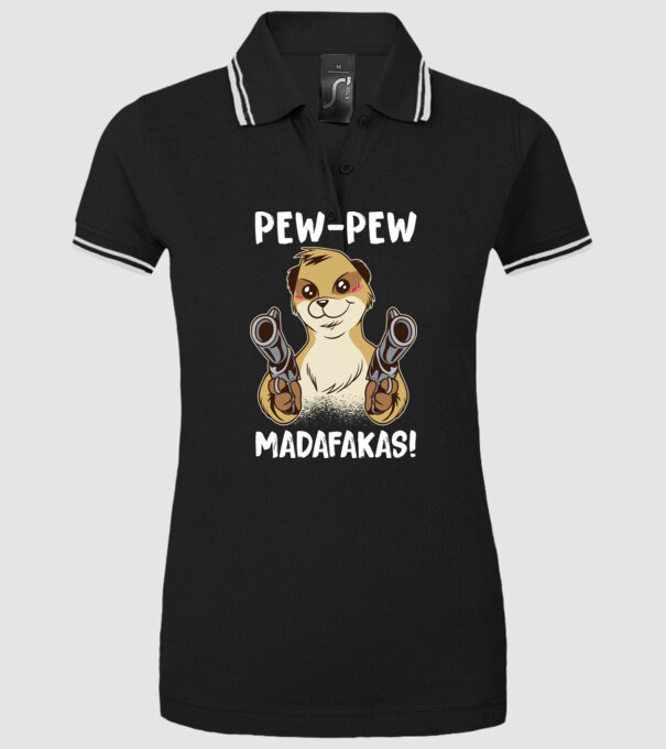 Pew Pew Pew Madafakas Suricată model negru pe tricou