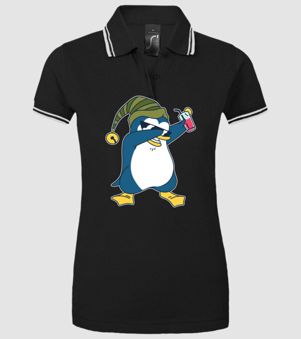 Pinguin DAB model negru pe tricou