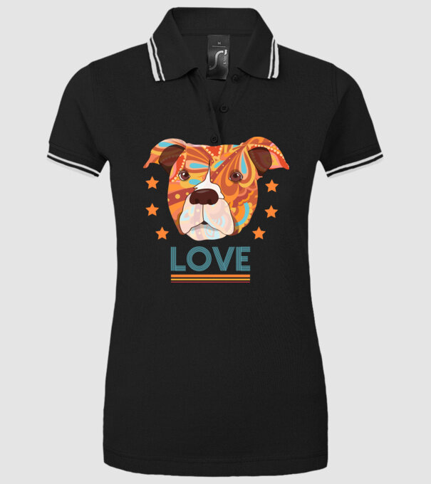 Dragoste Pitbull model negru pe tricou
