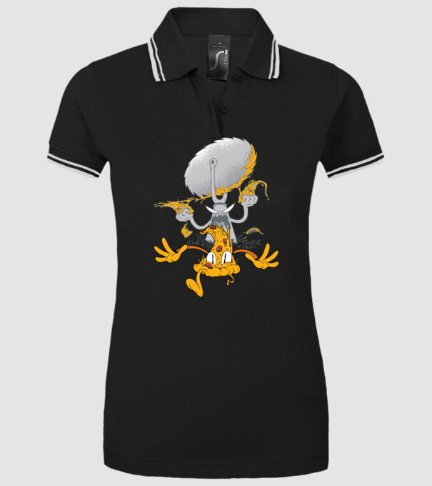 Monstru tăietor de Pizza model negru pe tricou