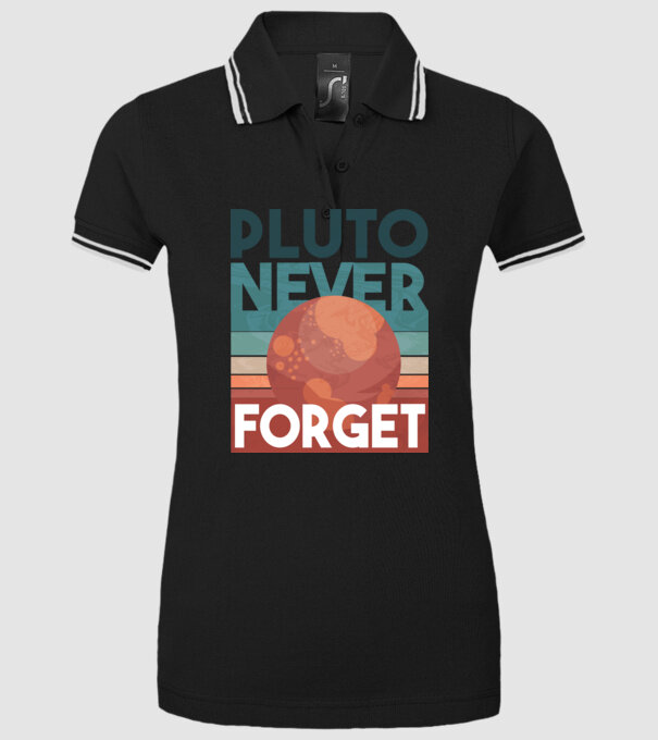 Pluto never forget model negru pe tricou