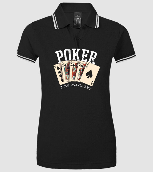 Poker All in model negru pe tricou