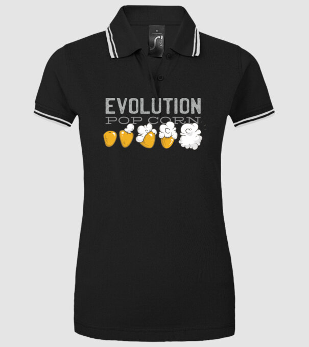 Evoluție Popcorn model negru pe tricou