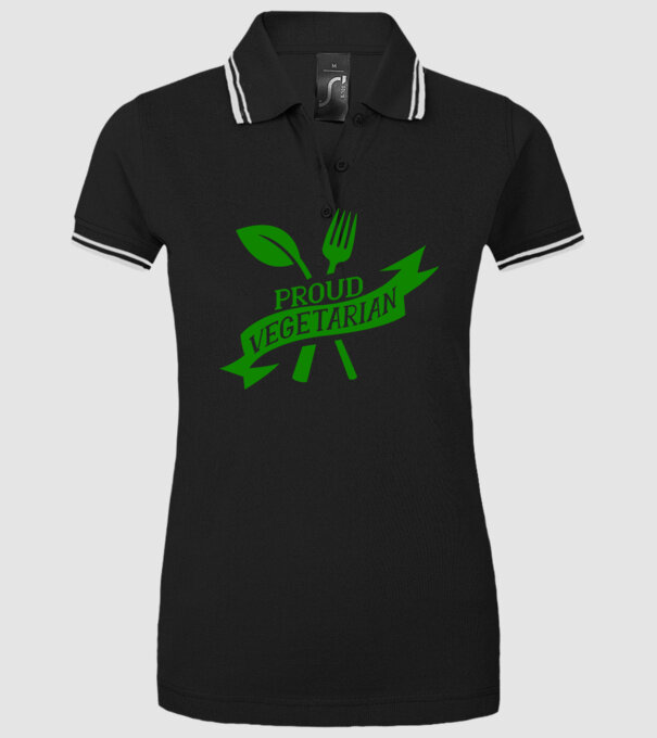 Proud Vegetarian model negru pe tricou