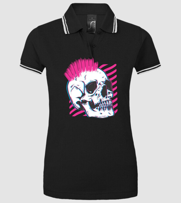 Craniu Punk model negru pe tricou