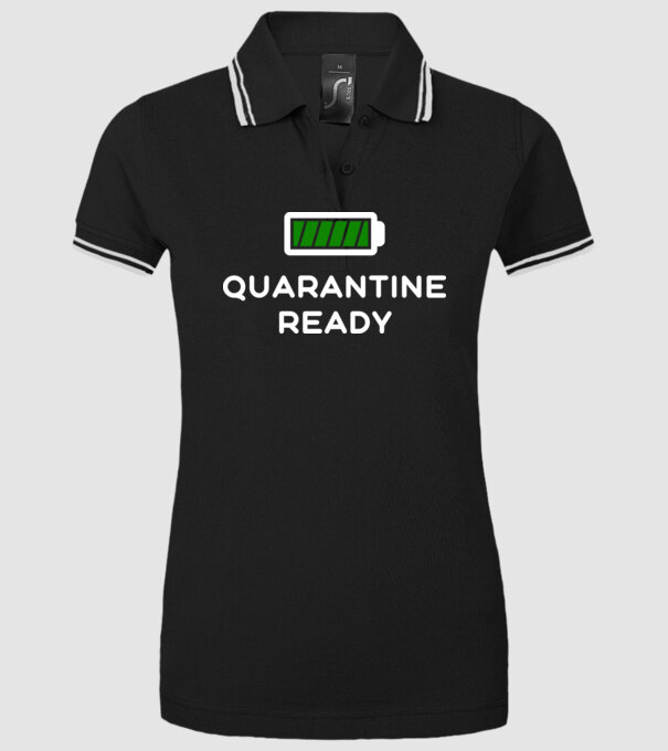 Quarantine ready model negru pe tricou