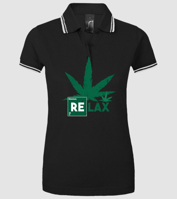 Relax Cannabis model negru pe tricou