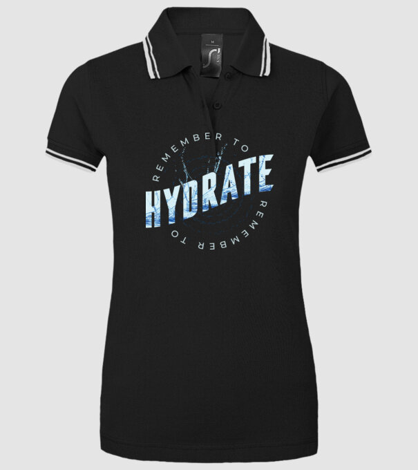 Remember to Hydrate model negru pe tricou