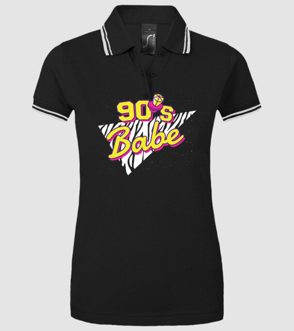 Retro 90s Babe model negru pe tricou