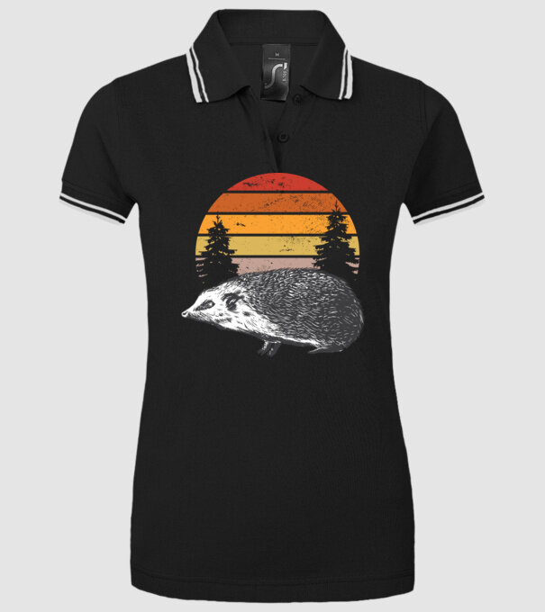Arici Retro model negru pe tricou