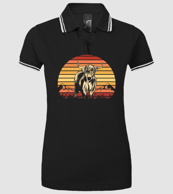 Vită Retro model negru pe tricou