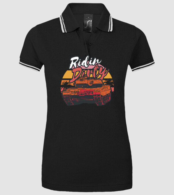 Ridin Dirty tricou cu tanc model negru pe tricou