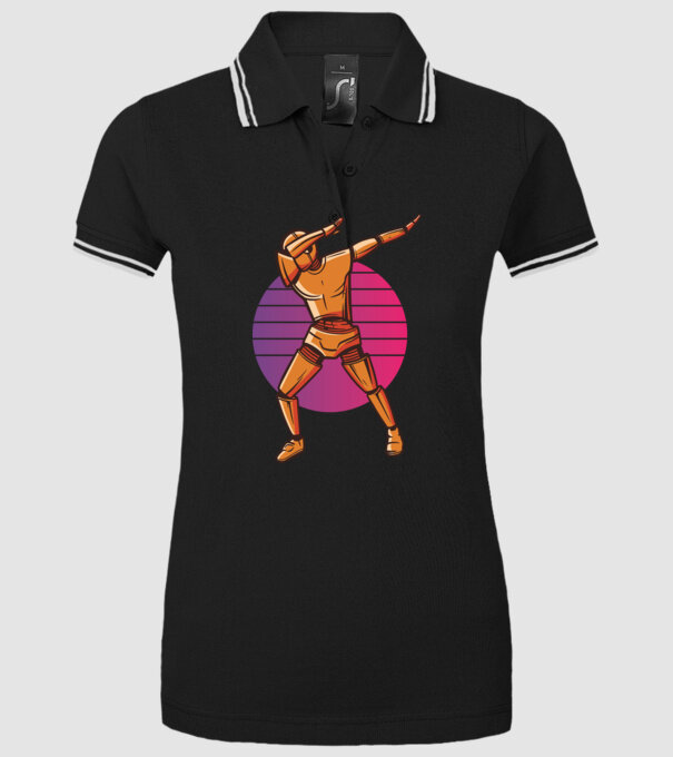 Robot DAB model negru pe tricou