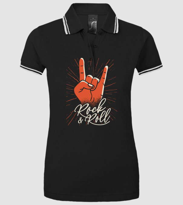 Rock and Roll model negru pe tricou