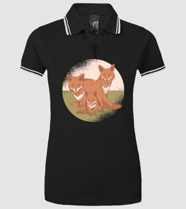 Familie Vulpe model negru pe tricou