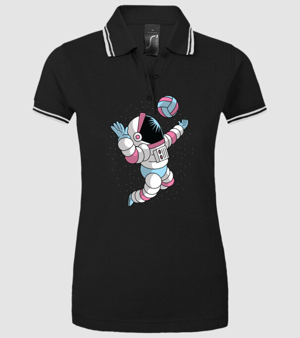 Astronaut voleibalist model negru pe tricou