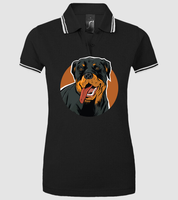 Tricou cu Câine Rottweiler model negru pe tricou